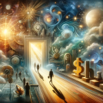A dreamlike, prosperous image that visualizes the concept of ‘Exploring Dreams The Meaning of Finding Money on the Street’. The scene is set in a sur