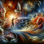 A powerful and evocative representation of the psychological and symbolic meaning of dreaming about being shot in the stomach. The scene is set in a s