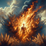 A symbolic and evocative representation of the concept ‘Chamas da Reflexão Desvendando o Significado de Sonhar com Fogo no Mato’. The image portrays