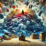 A symbolic and insightful representation of a dream about being surrounded by many clothes, symbolizing identity, expression, and emotional states. Th