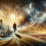 A symbolic and introspective representation of the concept ‘Explorando o Inconsciente O Significado de Sonhar com a Morte do Pai’. The image depicts