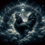 A symbolic and mysterious representation of the concept ‘Além da Superstição Entendendo o Significado de Sonhar com Galinha Preta’. The image portray