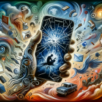 A visual representation of the interpretation of dreams about a broken cellphone screen. The image includes symbolic elements like a depiction of a br