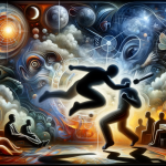 A visual representation of the psychological interpretation of a dream about hitting someone. The image includes symbolic elements like a depiction of